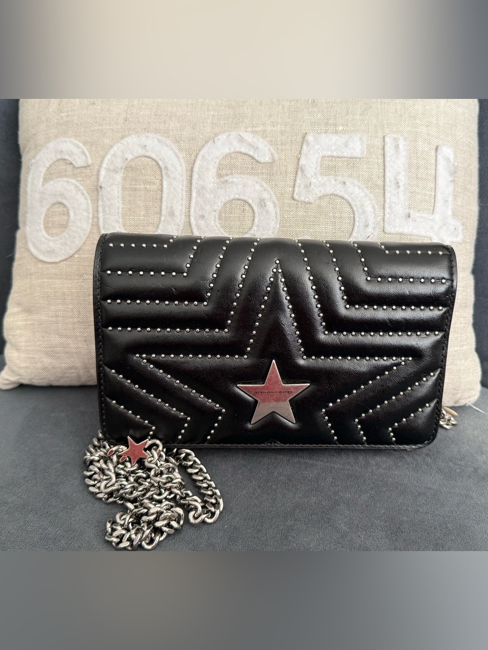 Stella McCartney Black Quilted Stella-Star Studded Crossbody Bag_Vintage